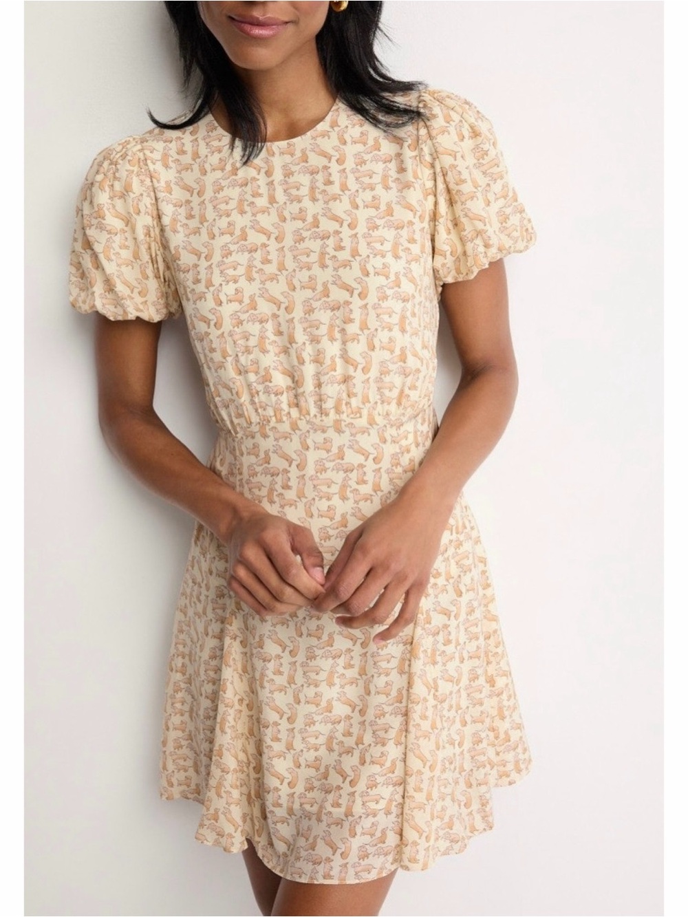 NWT Solid & Striped Open Back Mini Gael Dachshund Print Dress Medium